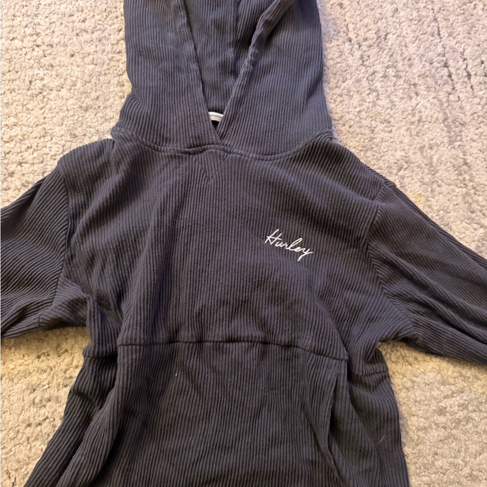 Hurley Charcoal Ribbed Hoodie